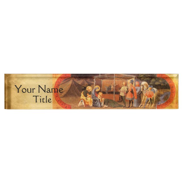 ADORATION OF THE MAGI NATIVITY PARCHMENT NAMEPLATE (Front)