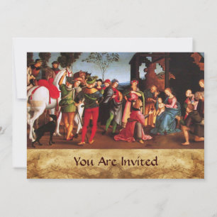 ADORATION OF THE MAGI parchment Invitation