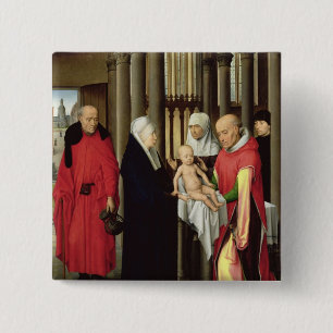 Adoration of the Magi: Right wing of triptych 15 Cm Square Badge