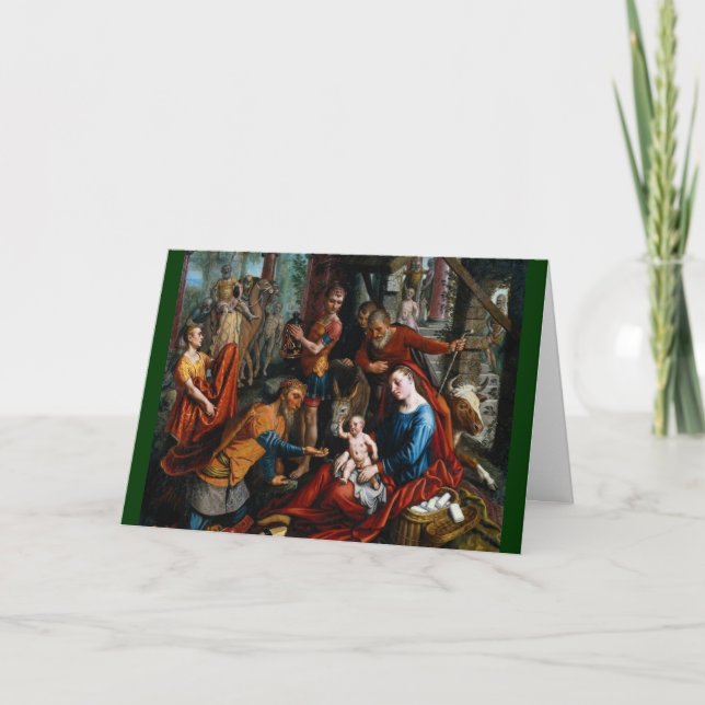 Adoration of the Magi Sacred Christmas Holiday Card (Front)