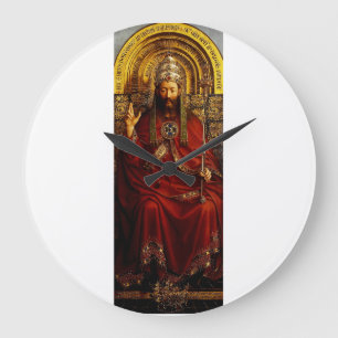 Adoration of the Mystic Lamb by Jan van Eyck Large Clock