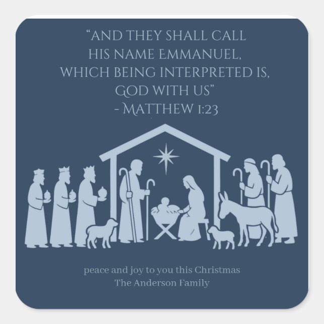 Adoration of the Nativity Sticker – Manger Scene (Front)