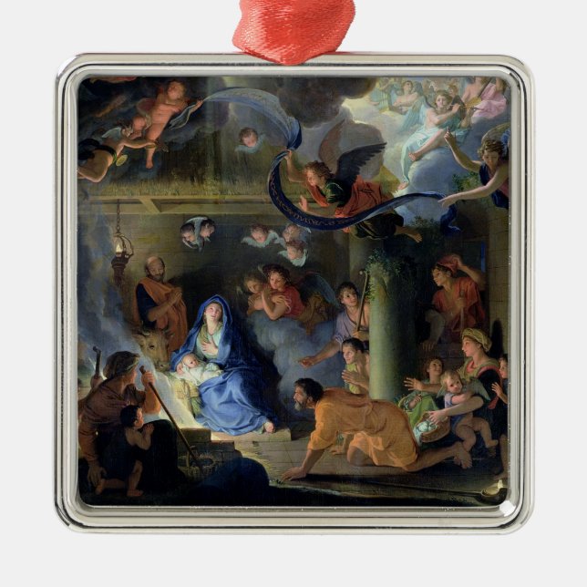 Adoration of the Shepherds, 1689 Metal Tree Decoration (Front)