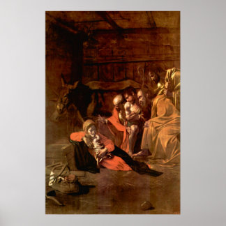 Adoration of the Shepherds by Caravaggio Poster
