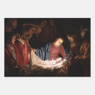 Adoration of the Shepherds by Gerard van Honthorst Wrapping Paper Sheet