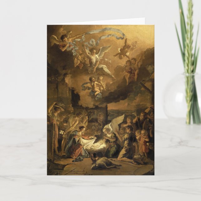 Adoration of the Shepherds Fine Art Christmas Holiday Card (Front)