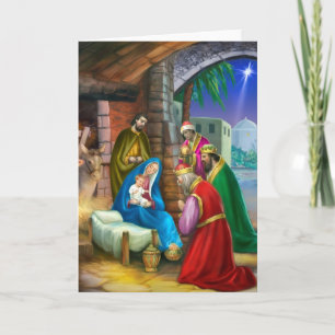 Adoration of the shepherds holiday card