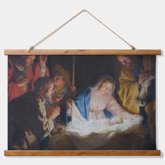 Adoration of the shepherds - Honthorst - Christmas Hanging Tapestry (Front)