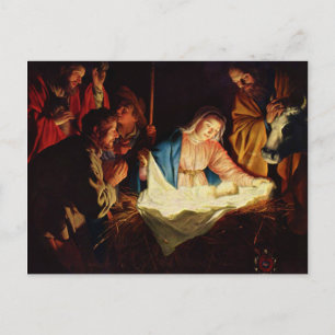 Adoration of the Shepherds - Honthorst Postcard