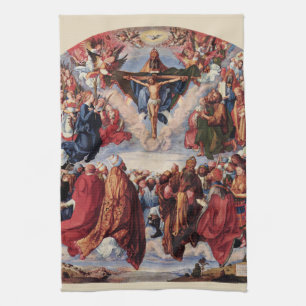 Adoration of the Trinity by Albrecht Durer, 1511 Tea Towel