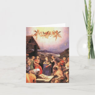 Adoration — Shepherds and angels — Bronzino Holiday Card