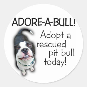 Adore-A-Bull Pit Bull! Classic Round Sticker