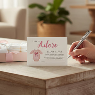 Adore Baby Girl Pink  Diaper Raffle  Enclosure Card