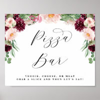 Adore Floral Pizza Buffet Script Wedding Sign