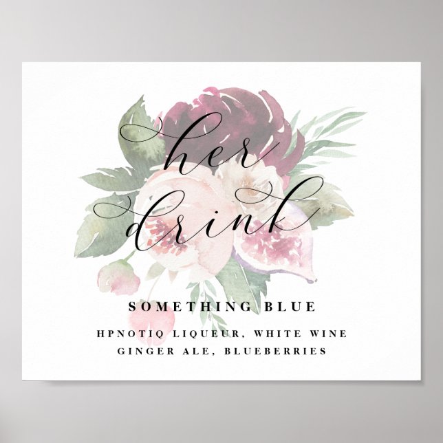 Adore Her Drink Bride's Cocktail Wedding Bar Sign (Front)