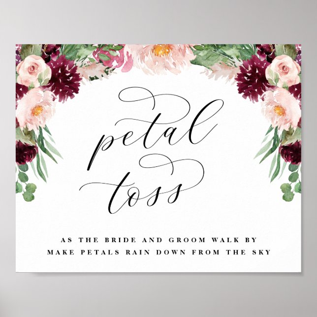 Adore Petal Toss Send Off Newlywed Wedding Sign (Front)
