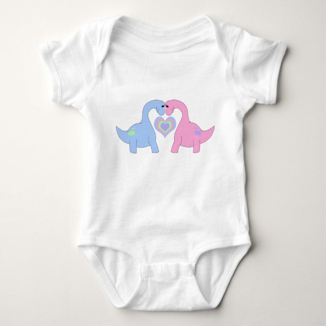 Adoring Apatosaurus Baby Bodysuit (Front)