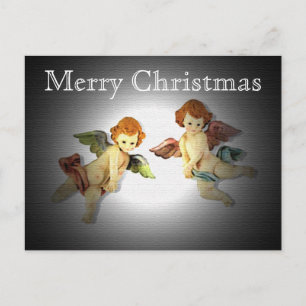 Adoring Cherubs Christmas Postcard