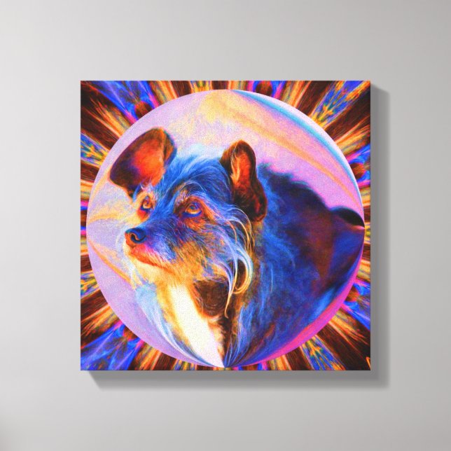 Adoring Dog Eyes Abstract Dog Art Canvas Print (Front)
