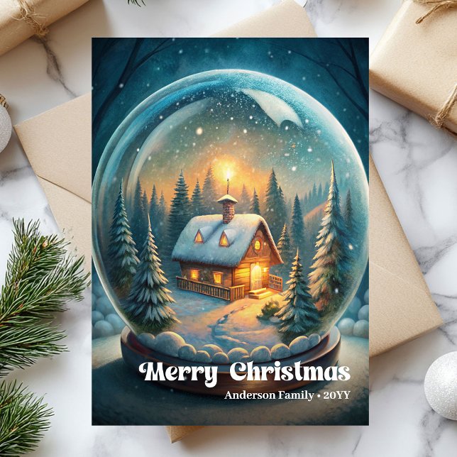 Adorned Christmas ball classic holly berries card (Adorned Christmas bells classic holly berries card)