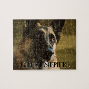 Adoroing German Shepherd Photo Jigsaw Puzzle