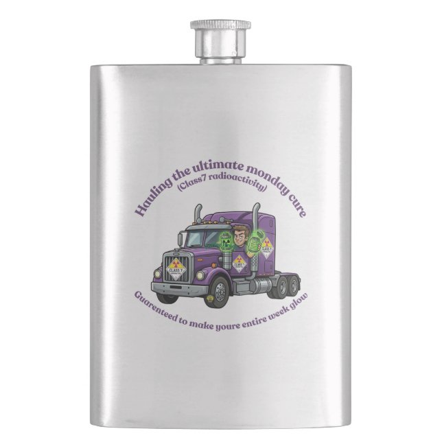 ADR Class 7 Radioactive | Hazmat Driver & Logistic Hip Flask (Front)