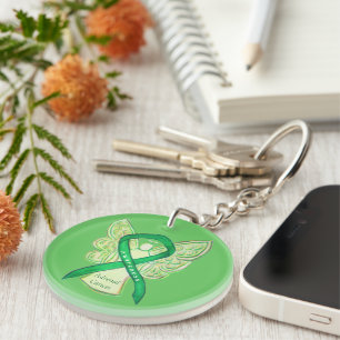 Adrenal Cancer Angel Awareness Ribbon Keychains