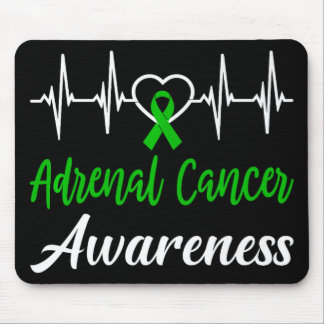 Adrenal Cancer Awareness Love Heartbeat Green Ribb Mouse Pad
