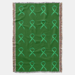 Adrenal Cancer Awareness Ribbon Art Throw Blankets