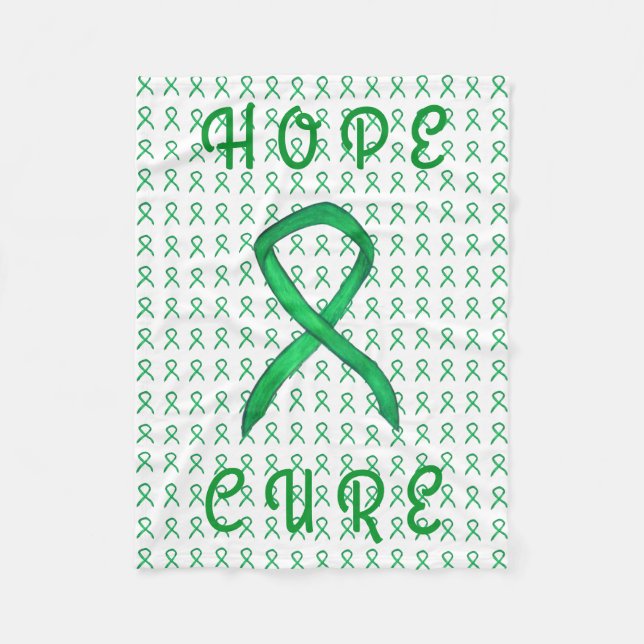 Adrenal Cancer Awareness Ribbon Fleece Blankets (Front)