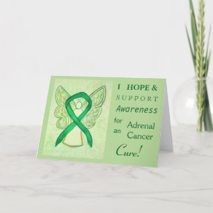 Adrenal Cancer Awareness Ribbon Greeting Card
