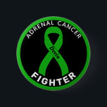 Adrenal Cancer Fighter Ribbon Black Button<br><div class="desc">Adrenal Cancer Fighter Ribbon Black Button for awareness and support for people fighting adrenal cancer.</div>