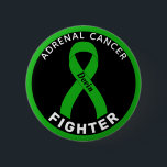 Adrenal Cancer Fighter Ribbon Black Button<br><div class="desc">Adrenal Cancer Fighter Ribbon Black Button for awareness and support for people fighting adrenal cancer.</div>
