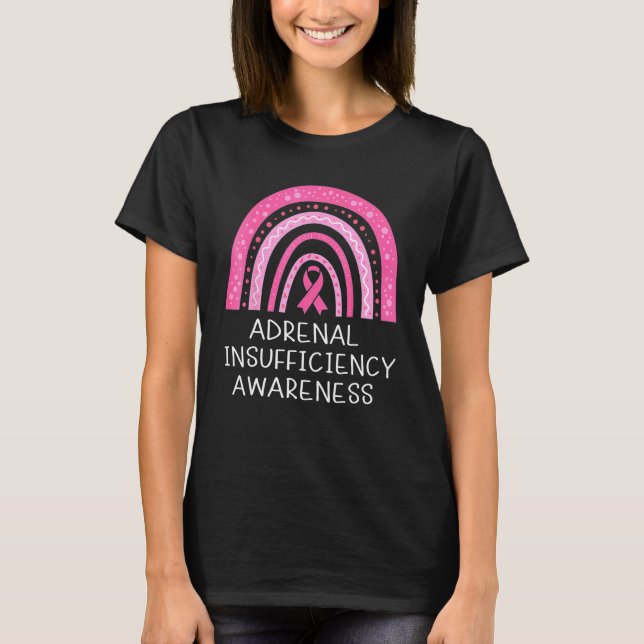 Adrenal Insufficiency Awareness Boho Pink Proud Wa T-Shirt (Front)