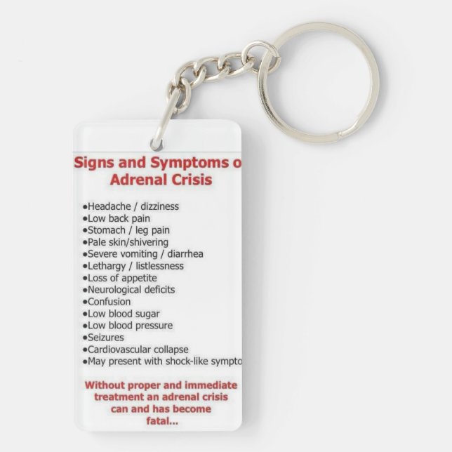 adrenal insufficiency key chain 2 sided (Back)