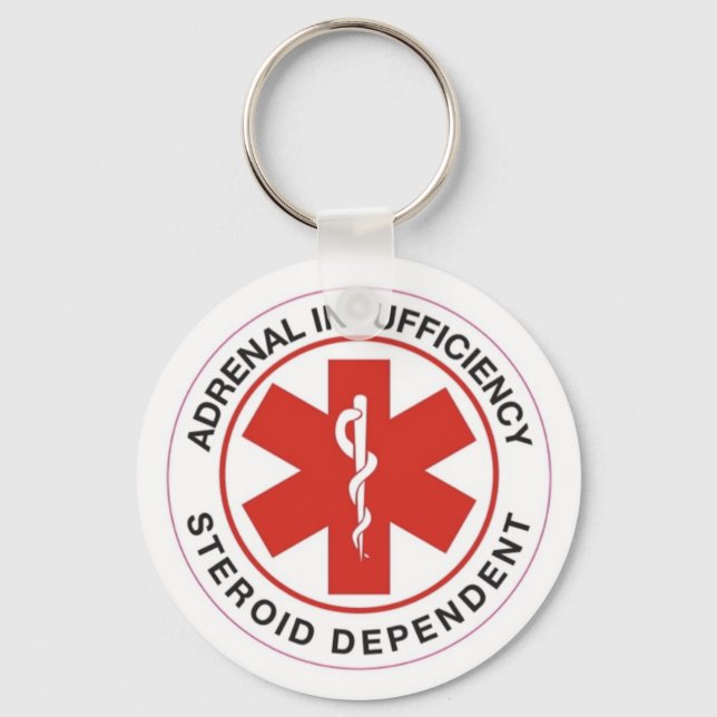 Adrenal Insufficiency: Steroid Dependent key chain (Front)