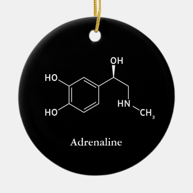 Adrenaline Epinephrine Molecule Chemistry Ceramic Tree Decoration (Front)