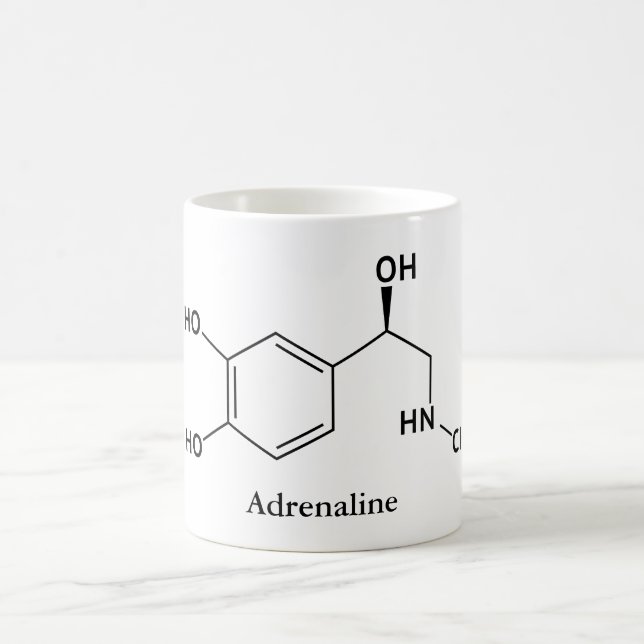 Adrenaline Epinephrine Molecule Chemistry Coffee Mug (Center)