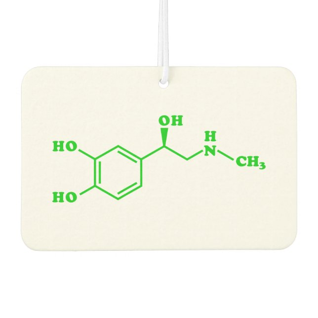Adrenaline Molecular Chemical Formula Car Air Freshener (Front)