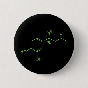 Adrenaline Molecule Chemical Diagram 6 Cm Round Badge