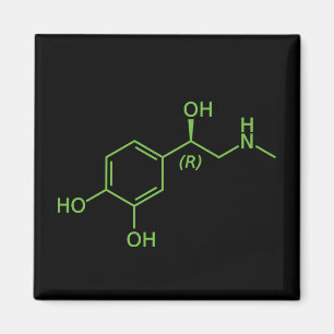 Adrenaline Molecule Chemical Diagram Magnet