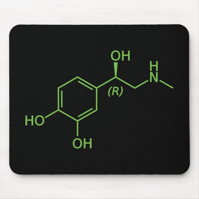 Adrenaline Molecule Chemical Diagram Mouse Pad (Front)