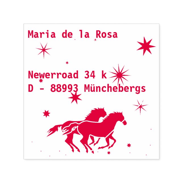 Adress and Horses Self-inking Stamp (Design)
