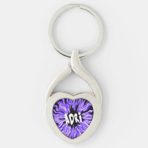 Adri Name Star in Purple Key Ring