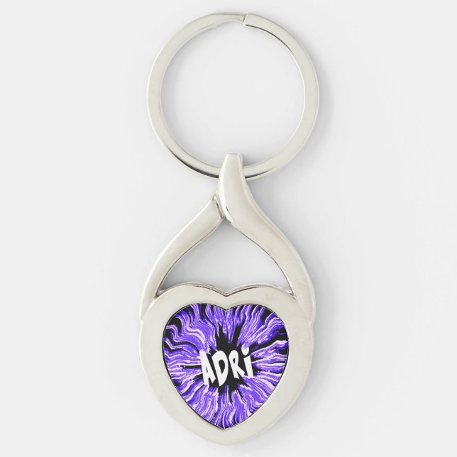 Adri Name Star in Purple Key Ring (Front)