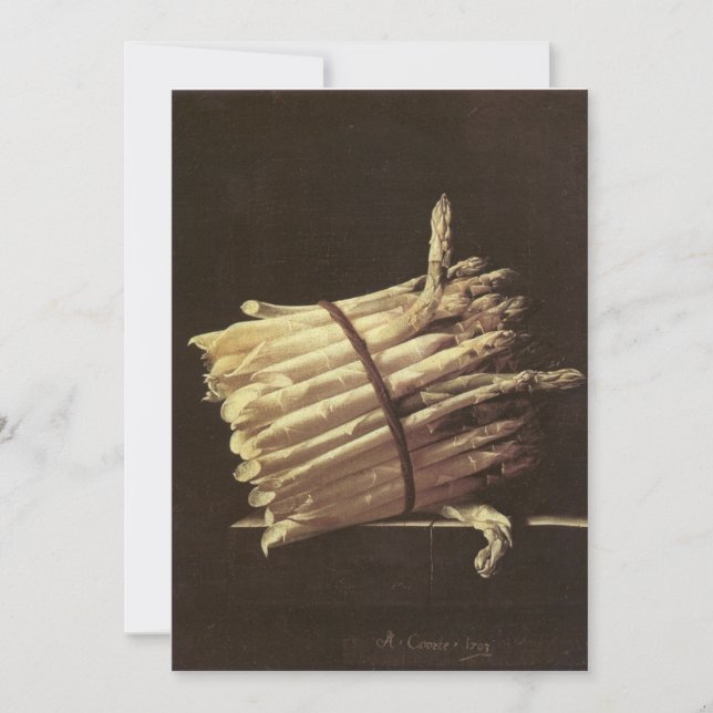Adriaen Coorte - Still Life of Asparagus Invitation (Front)