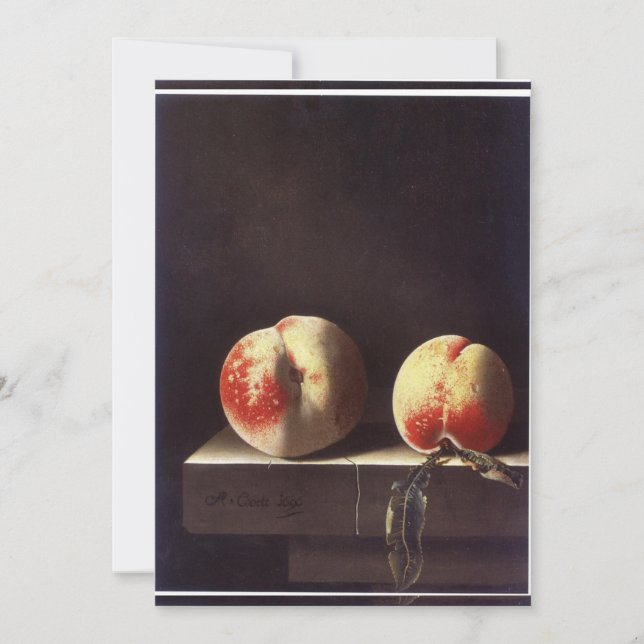 Adriaen Coorte - Two Peaches Invitation (Front)