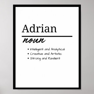 Adrian, Boy Personalised Name Definition  Poster