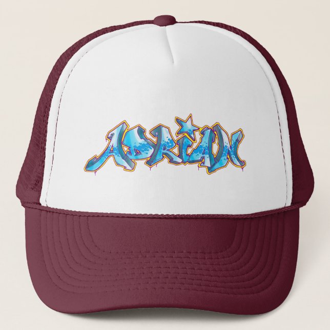 ADRIAN Graffiti Name - Trucker Hat (Front)