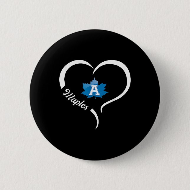 Adrian Maples Logo Half Heart Slogan Hs  6 Cm Round Badge (Front)
